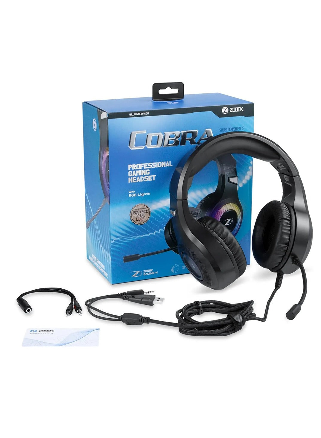 Zoook Cobra Professional Black Gaming Headset With Surround Sound Stereo