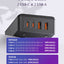 A4808Q 70W Desktop Fast Charger with 2 USB-C PD 3.0 & 2 USB-A QC 4.0 Ports, LED Power Display, Multi-Device Charging Sta