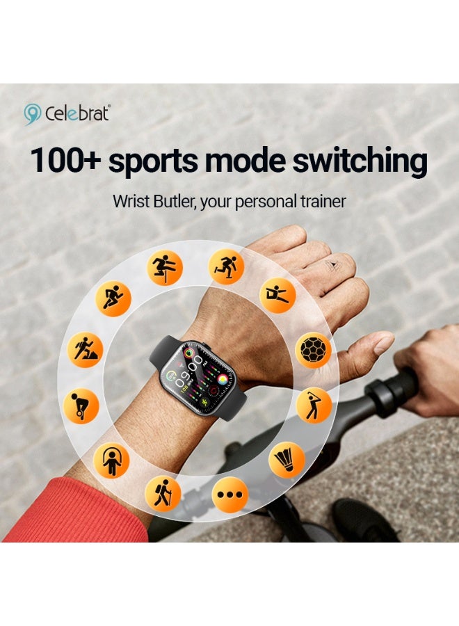 SW-11 Smart Watch with 2.01" HD Display, Bluetooth Calling, 3 Interchangeable Watch Bands, Heart Rate & Sleep Monitor, M
