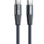 Fast Charging and Data Cable RC-C106 , type-C To type-C Infinity Series 100W ZINC Alloy Braided , 1.2M - Black