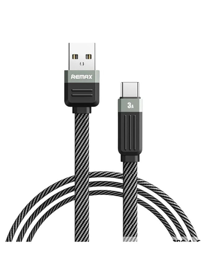 High Speed Charging Cable RC-C086, 3A Fast USB to Type-C Cable , 1M Durable Braided Design with Aluminum Alloy Connector