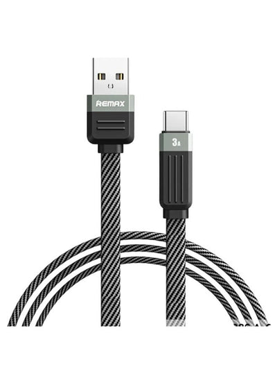 High Speed Charging Cable RC-C086, 3A Fast USB to Type-C Cable , 1M Durable Braided Design with Aluminum Alloy Connector