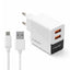 CH-232 LED Fast Charger 2.4A with Dual USB Ports, Included Type-C Cable, Fire-Resistant Build, and Advanced Current Prot