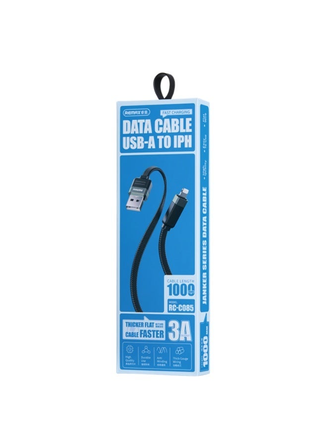 High Speed Charging Cable RC-C085, 3A Fast USB to Lightning Cable , 1M Durable Braided Design with Aluminum Alloy Connec