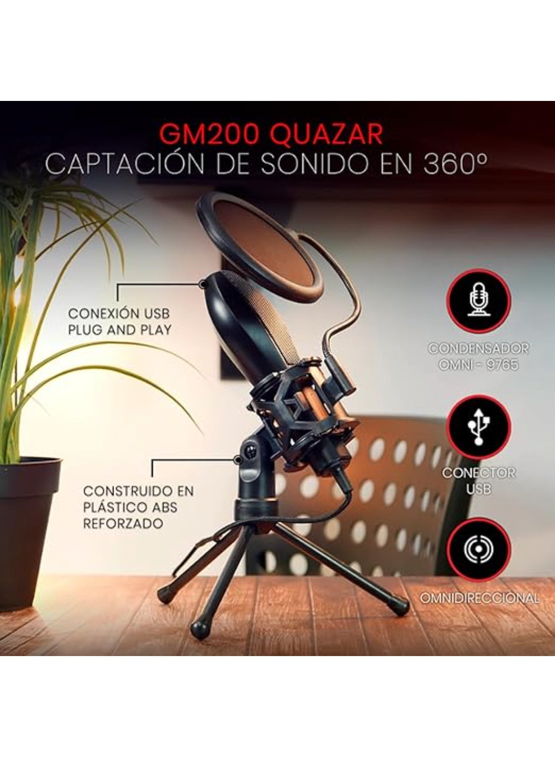 ميكروفون USB Redragon GM200 صورة 7