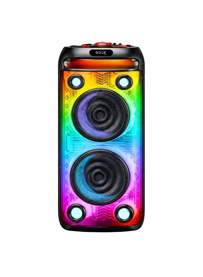 V-2880 Portable Bluetooth Speaker, Double 8-Inch Wireless Party Speaker with Powerful Bass, Rechargeable Karaoke Speaker