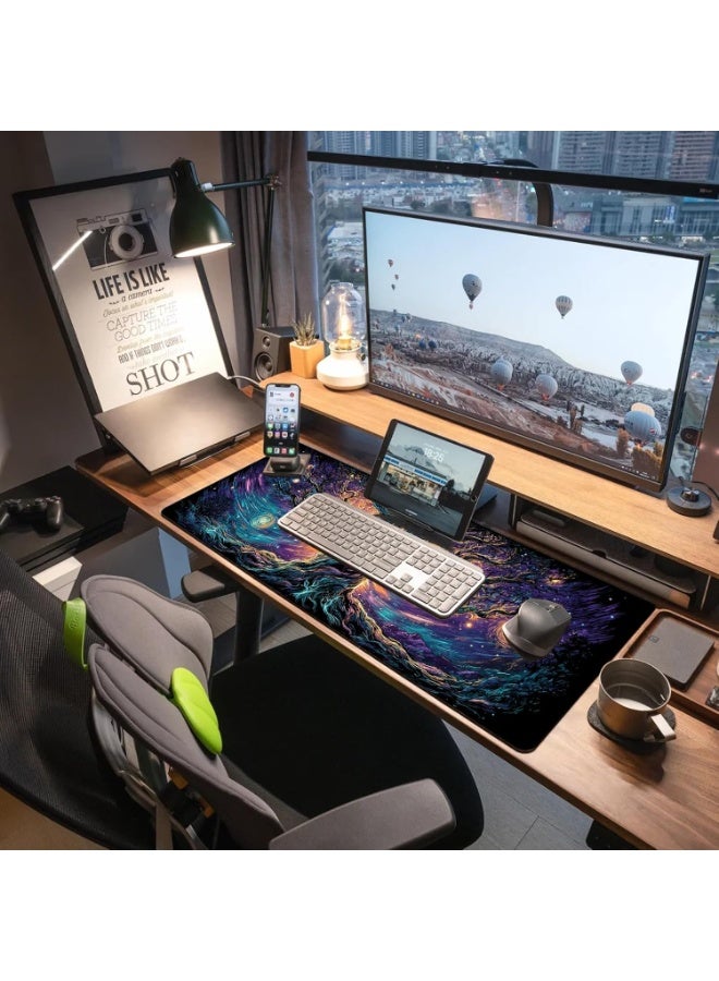 Elven Forest 1 Mouse Pad Extended Gaming Mouse Pad with Stitched Edges 70×30cm XL Desk Mat for Gaming, Office, Keyboard,