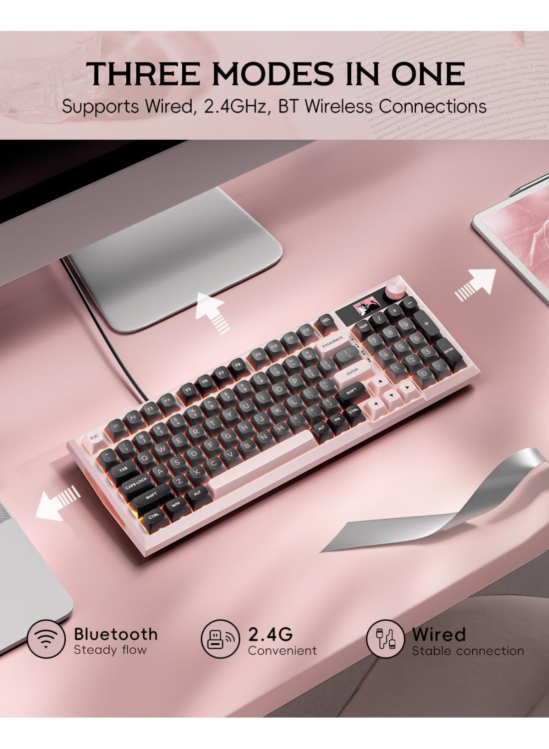كيبورد ريدراجون K725GBP بسويتش أحمر مضاء بـ RGB