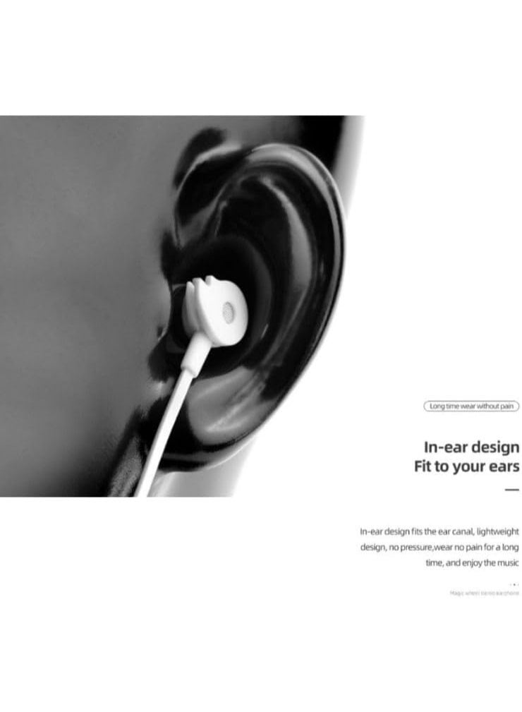 Wired Stereo Earphones – 3.5mm Audio Jack, HD Stereo Sound with Enhanced Bass, Built-in Microphone for Clear Hands-Free 