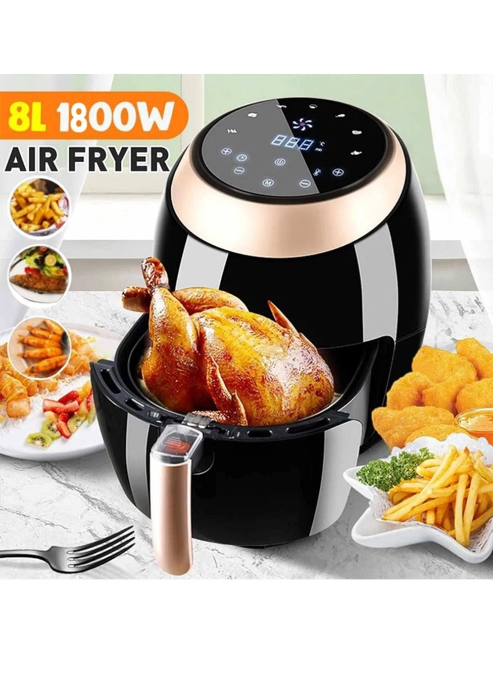 RAF Air Fryer without oil, 1800watts, 8 liters, R.5298