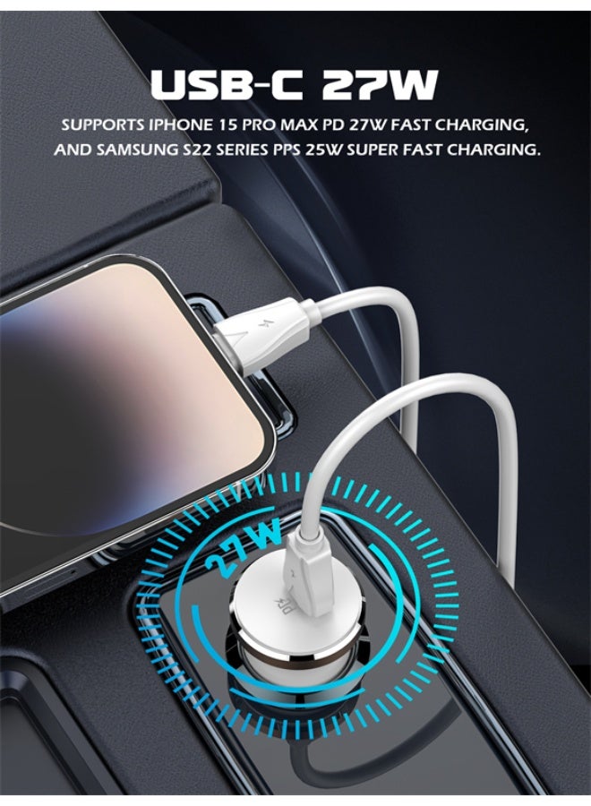 شاحن سيارة بقوة 240 واط، كابل شحن سريع USB-C إلى USB-C بطول 1 متر مع تقنية PD 3.1 لتوصيل الطاقة، شريحة E-Marker، نقل بيا