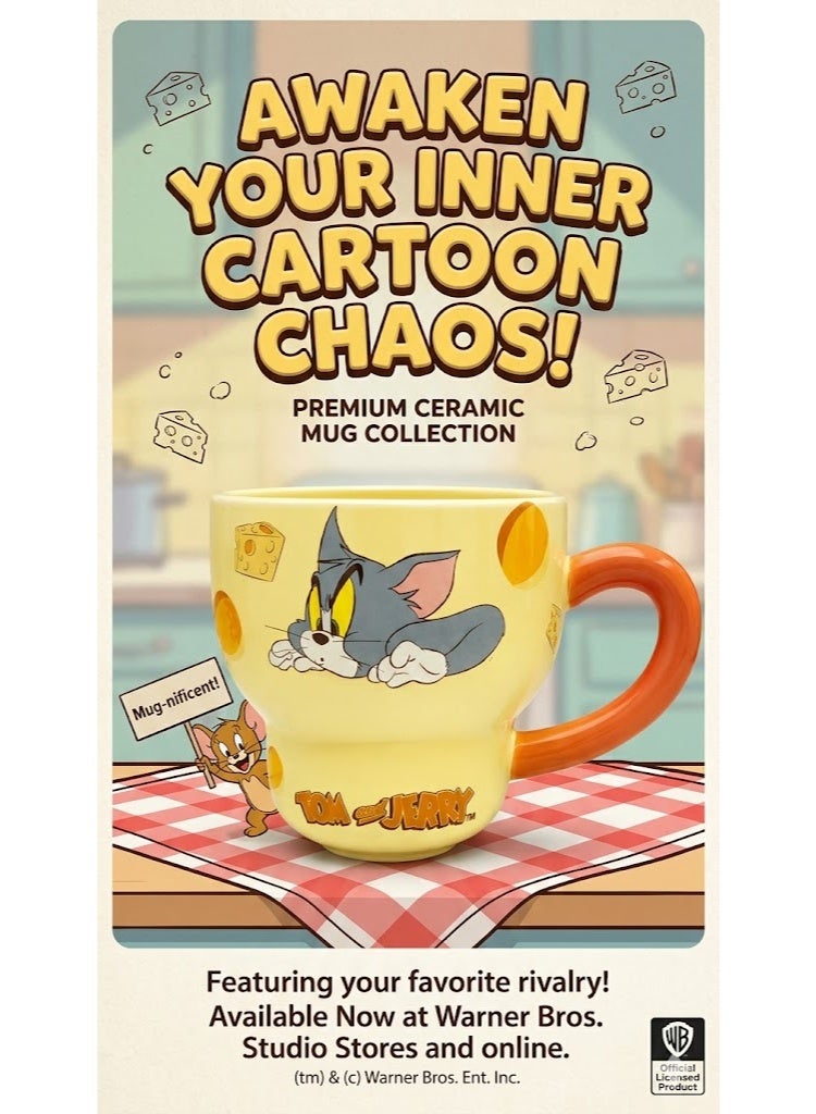 Large Capacity Ceramic Coffee Mug with Cartoon Character Design, Cute Ceramic Tea Cup for Hot & Cold Drinks, Milk Mug, L