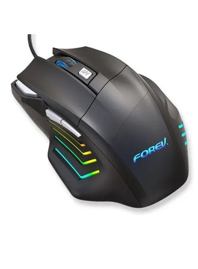 Forev Wired RGB Lighted Mechanical Gaming Mouse ,  3200DPI (Black) FV-X7