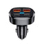 75W Fast Car Charger RCC329 with 4 Ports (2 Type-C + 2 USB), Dual Output PD + QC, Smart Protection & LED Indicator , Com