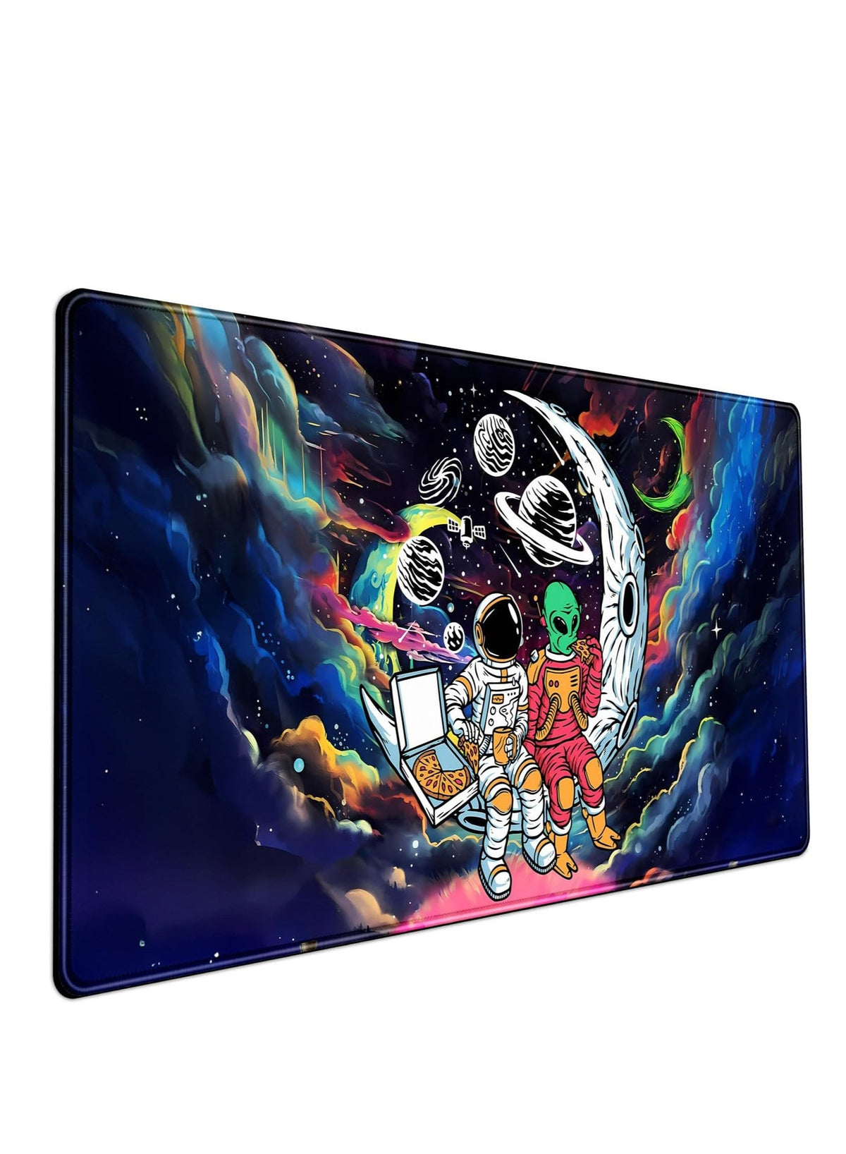 Funny Space Mouse Pad Desk Mat Astronaut Alien Large Gaming Mouse Pads Anime Desk Pad Mousepad XXL Cool Trippy Universe 