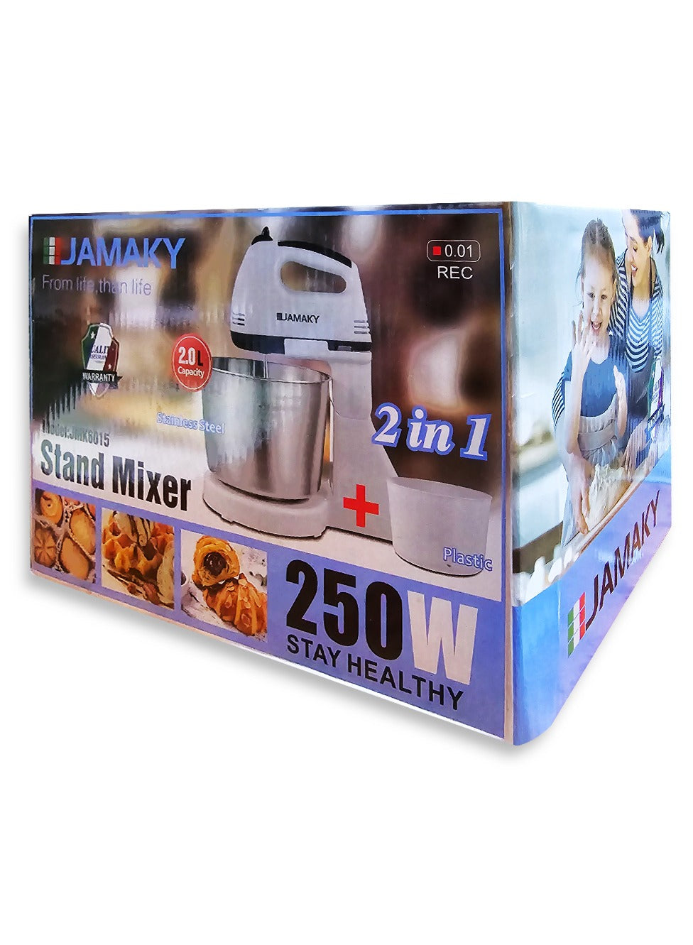 JAMAKY Italy Multifunction Stand Food Mixer - 250W 2L , JMK6015