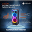 V-1175 Double 10-Inch Bluetooth Party Speaker, Powerful Bass, Dynamic LED Lights, Karaoke Speaker with Dual Microphone &
