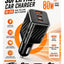 XC-314 80W PD Fast Car Charger with Power 3.0 Quick Charge, 1 USB & 2 Type-C Ports, Super Fast Charging for iPhone, Sams