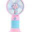 Portable Mini Fan USB Rechargeable Cute 1.5W Small Electric Fan For School ( Pink Blue )