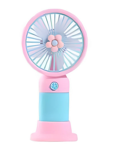 Portable Mini Fan USB Rechargeable Cute 1.5W Small Electric Fan For School ( Pink Blue )