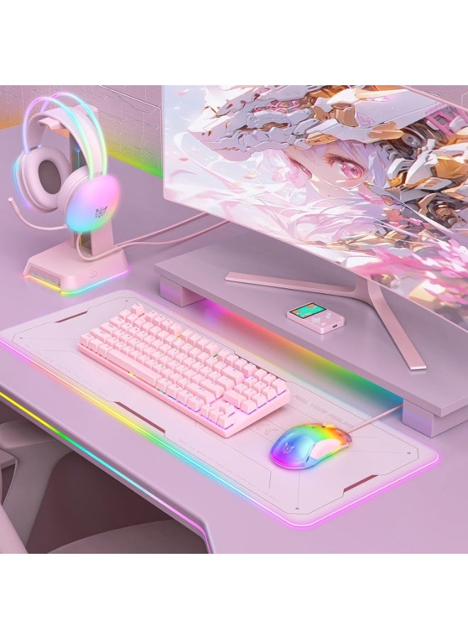 RGB Wired Gaming Mouse with 12800 DPI Optical Sensor, 8 Programmable Macro Buttons, Customizable Software, Ergonomic Lig
