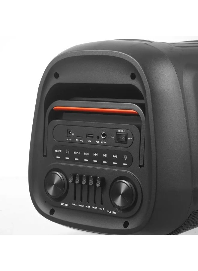 V-2855 Portable Bluetooth Speaker, Double 8-Inch Wireless Party Speaker with Powerful Bass, Rechargeable Karaoke Speaker