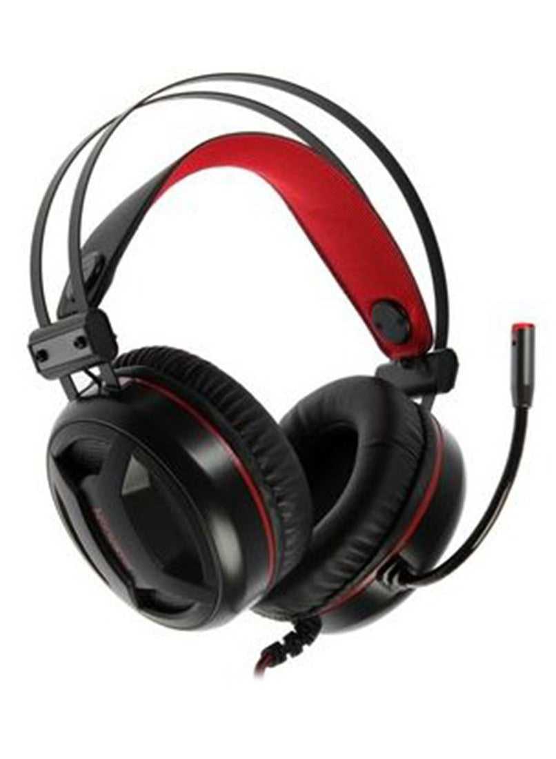 Monster Wired gaming headset , stereo headphone with red LED light for pc and laptop with 3.5mm port , can use it in home , office and out door