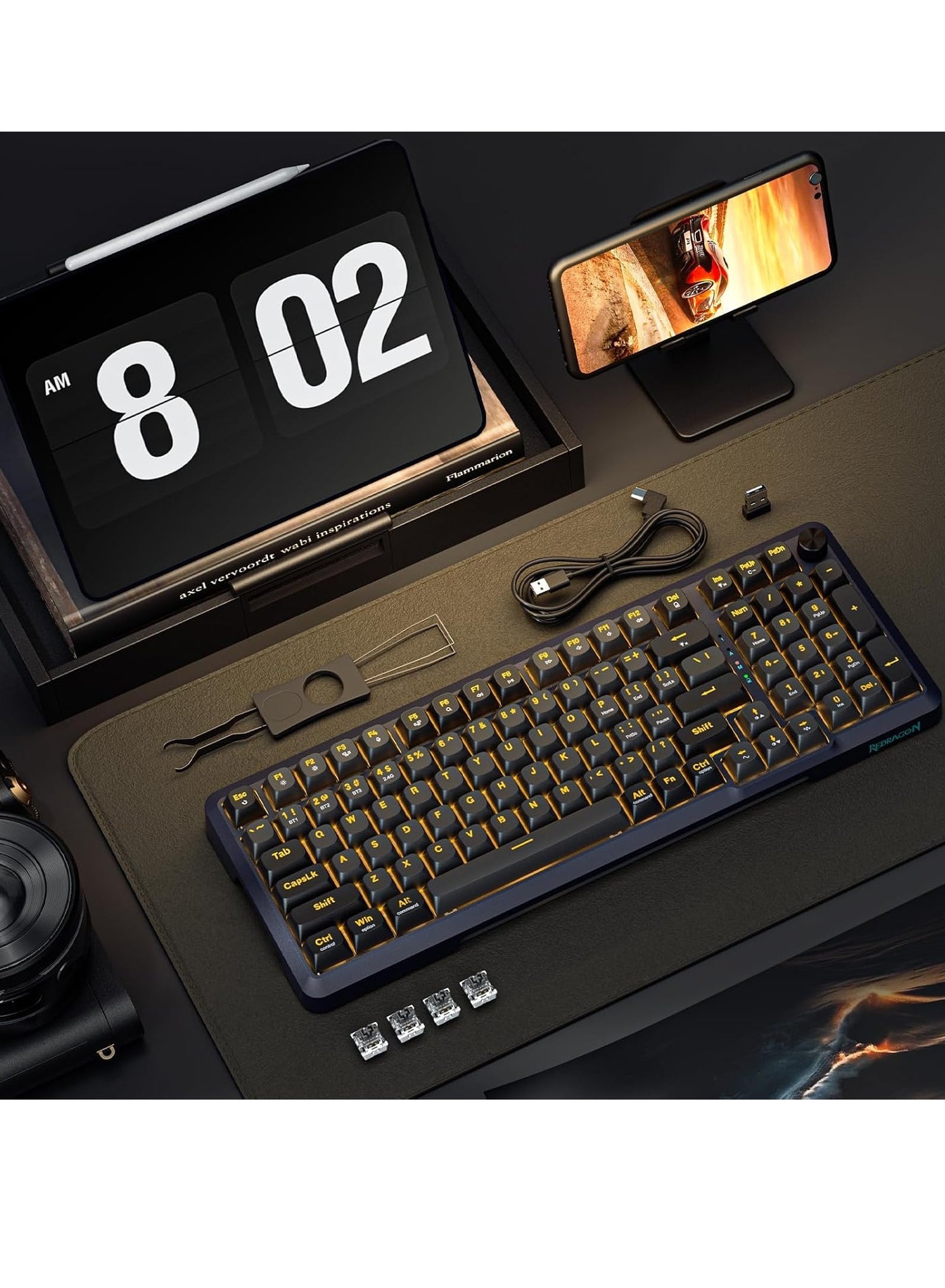 كيبورد جيمنج Redragon K688GB PRO BRAGI PRO ميكانيكال 98 مفتاح أسود