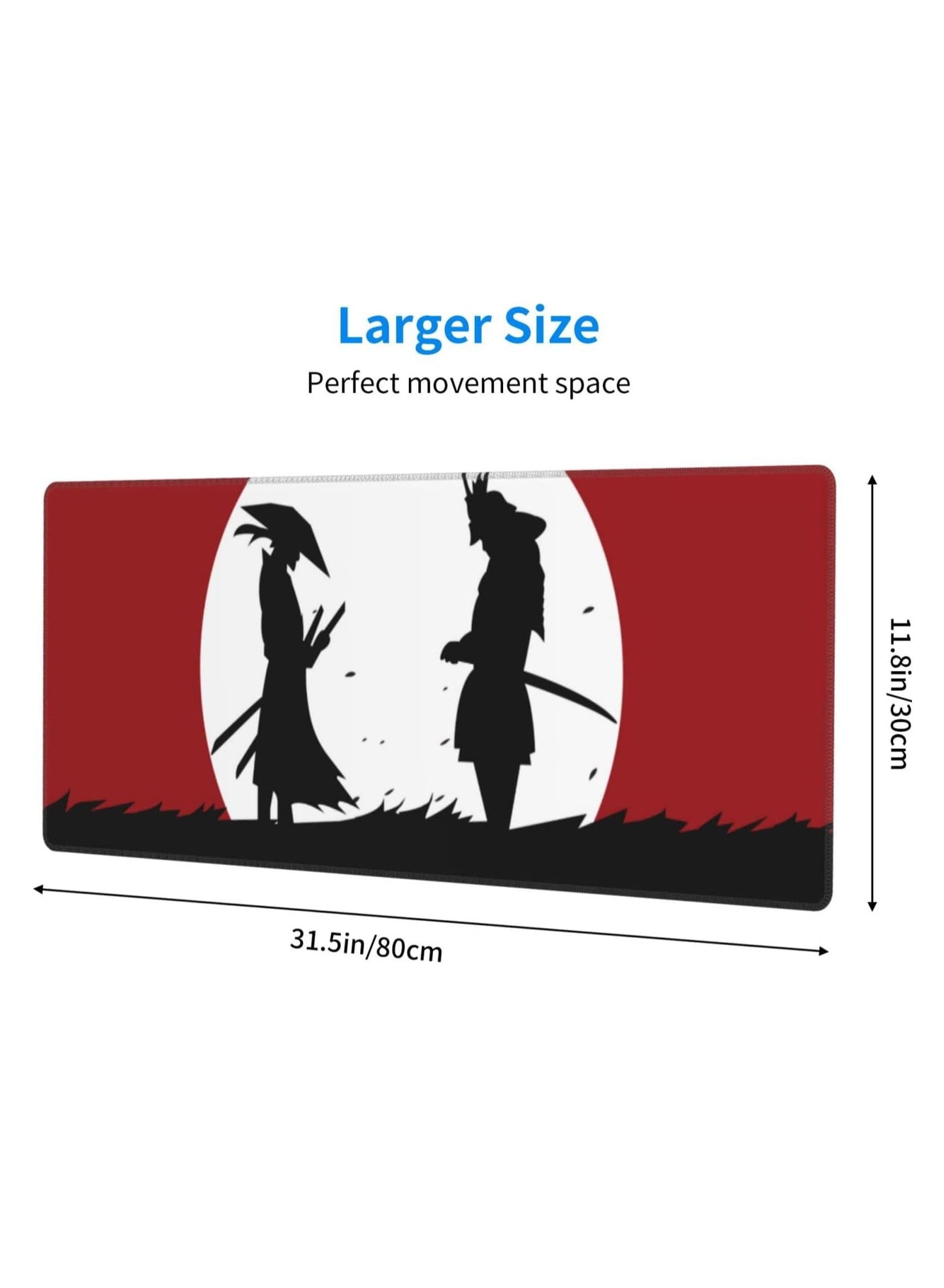 Japanese Samurai Battle Gaming Mouse Pad Large XL Desk Mat Long Extended Pads Big Mousepad for Home Office Decor Accessories ( 80x30x2mm )