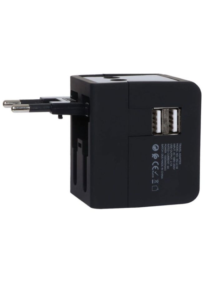 شاحن حائط Earldom ES-LC18 قوة 1500W مخرجين USB-A أسود