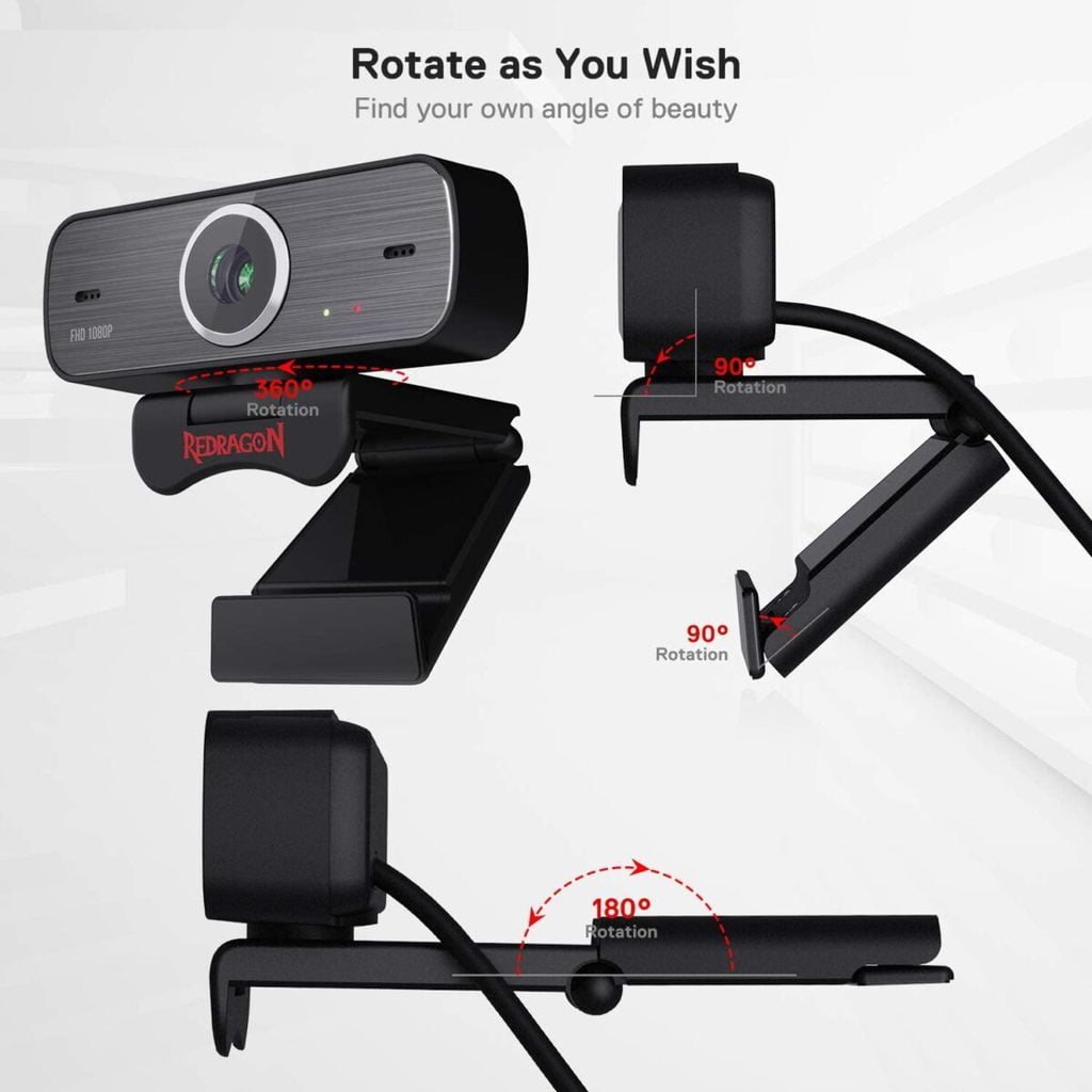 Redragon GW800 HITMAN Full-HD 1080P Webcam – Built-in Dual