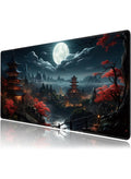 Japanese Full Moon Extended Gaming Mouse Pad 80x30cm Stitched Edges