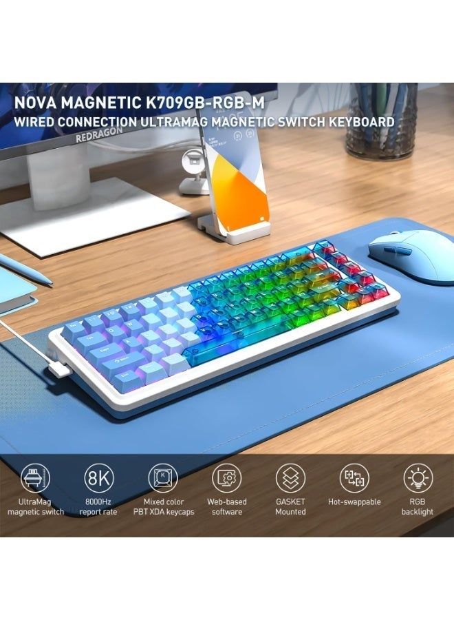 منفذ USB-C لكيبورد Redragon K709PLB من الجانب