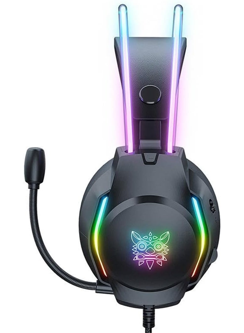 X26 Wired Gaming Headset, Professional Over-Ear Headphones with HD Stereo Surround Sound, Noise Cancelling Microphone, R