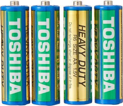Toshiba Carbon Zinc Batteries Heavy Duty AA , 1.5 V pack of 4