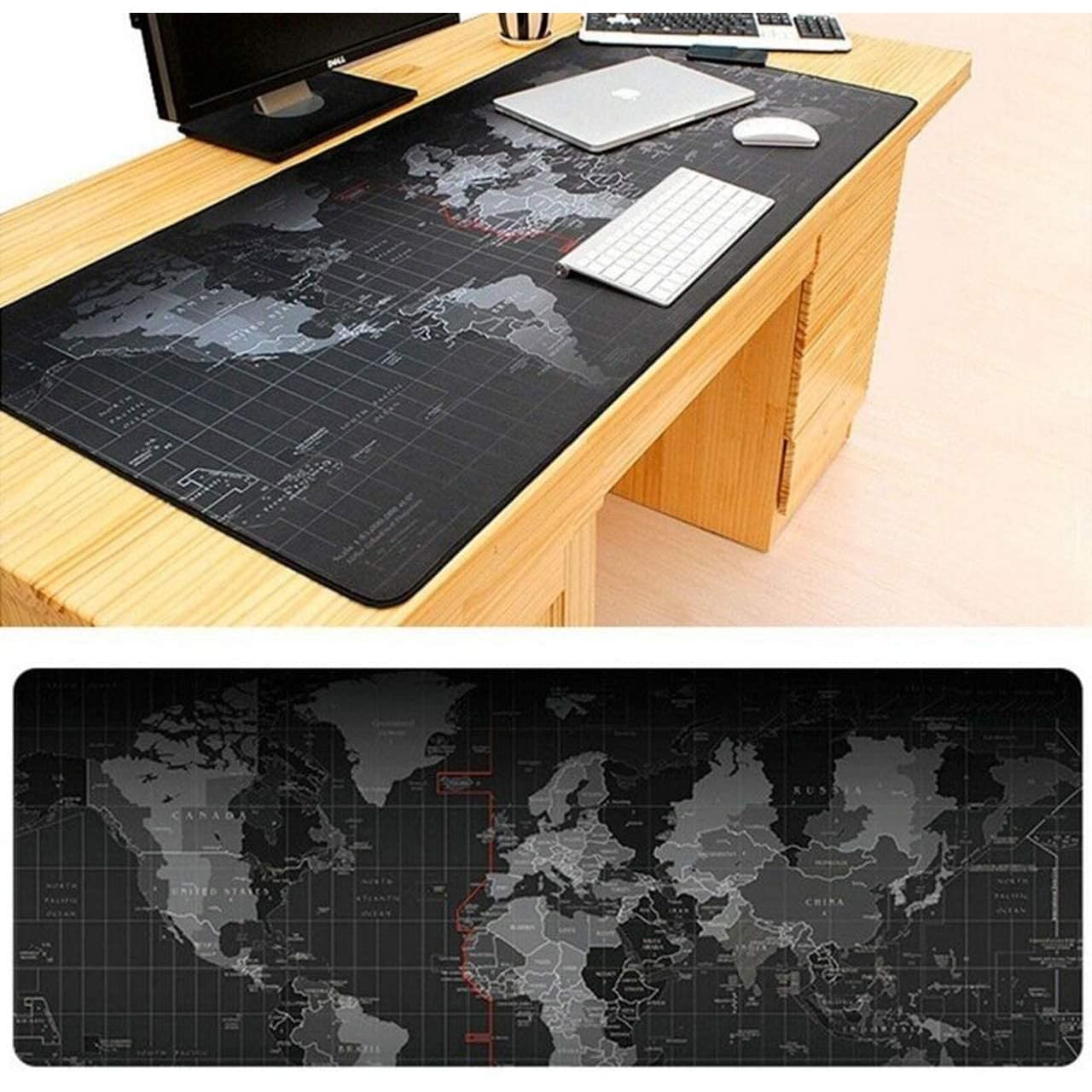 World Map Gaming Mouse Pad – Size 120X50 CM