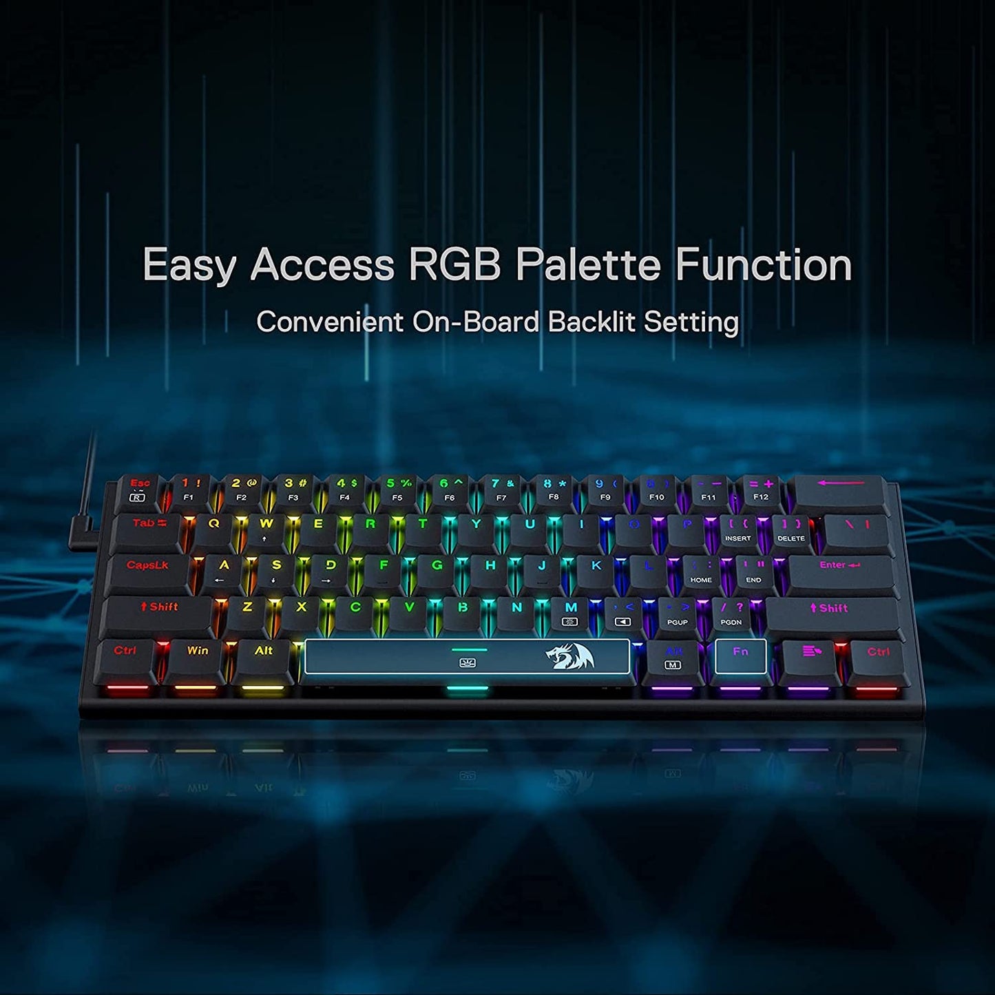 Redragon K614 Anivia RGB Mechanical Gaming Keyboard, Low Profile Red Switch (Black)
