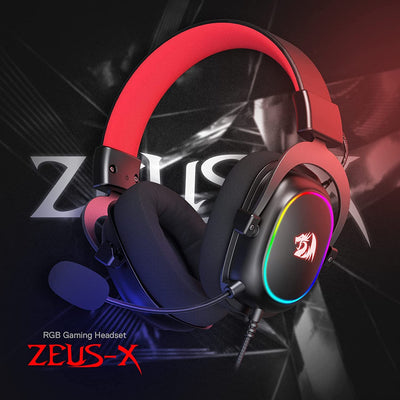 Redragon H510 RGB Zeus X USB Gaming Headset, 7.1 Surround Sound (Black)