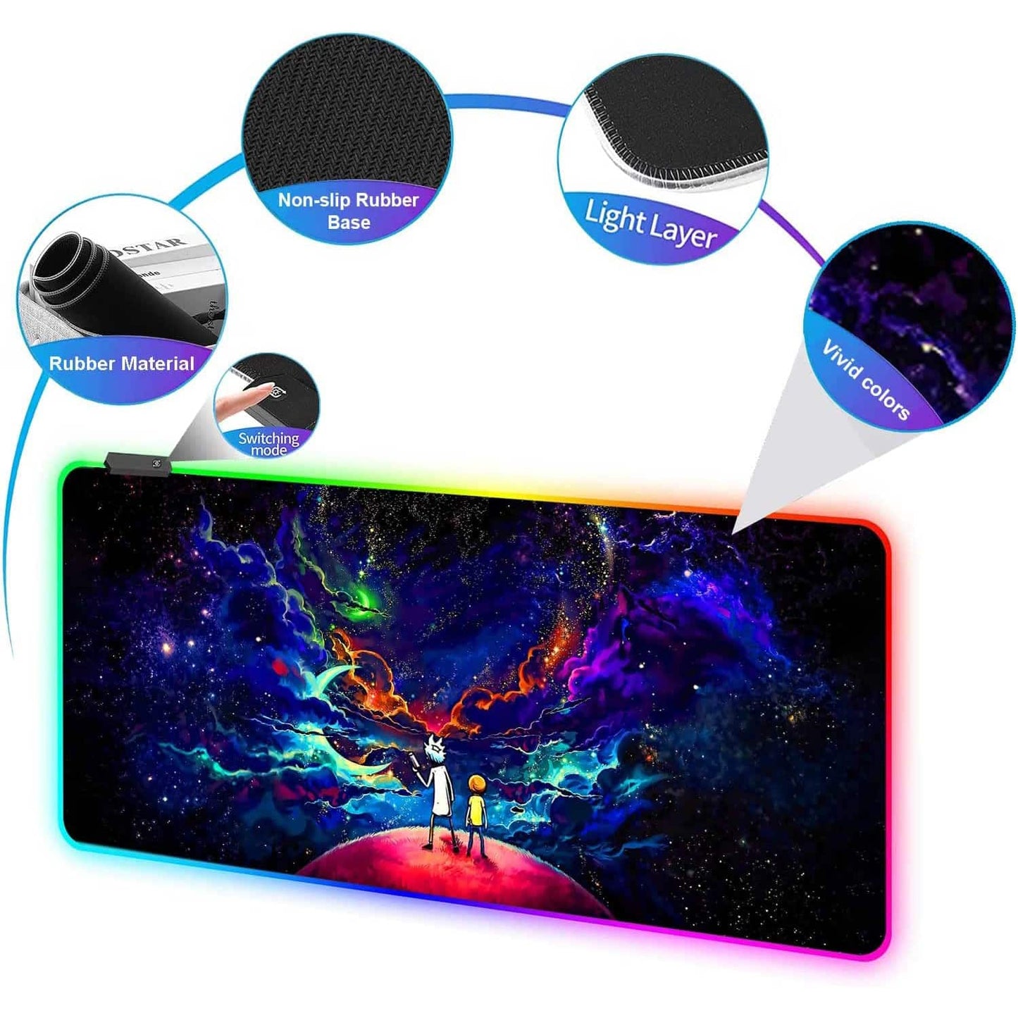 Rick and Morty RGB Gaming Mouse Pad – 80×30 CM