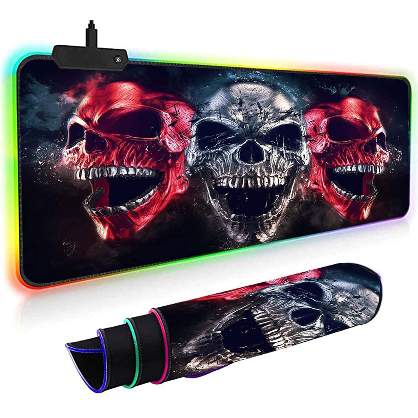 Skulls RGB Gaming Mouse Pad – 80×30 CM