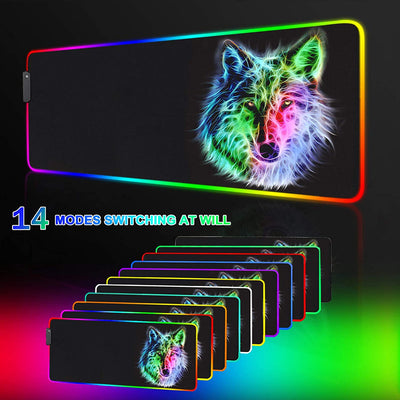 Wolf RGB Gaming Mouse Pad – 80×30 CM