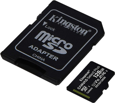 kingston 128GB micSDXC Canvas Select Plus 100R A1 C10 Card + ADP, SDCS2/128GB, black
