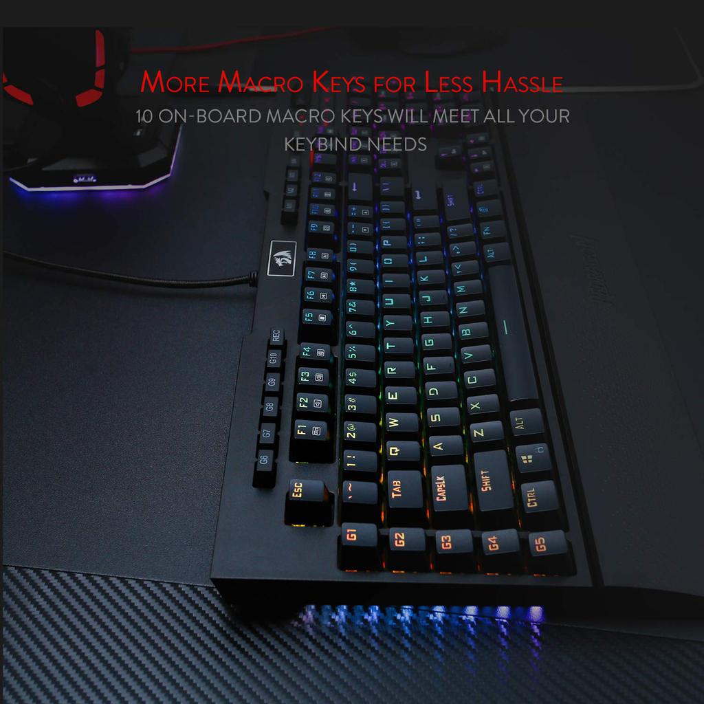 Redragon K586 Brahma RGB Mechanical Gaming Keyboard, Blue Switches