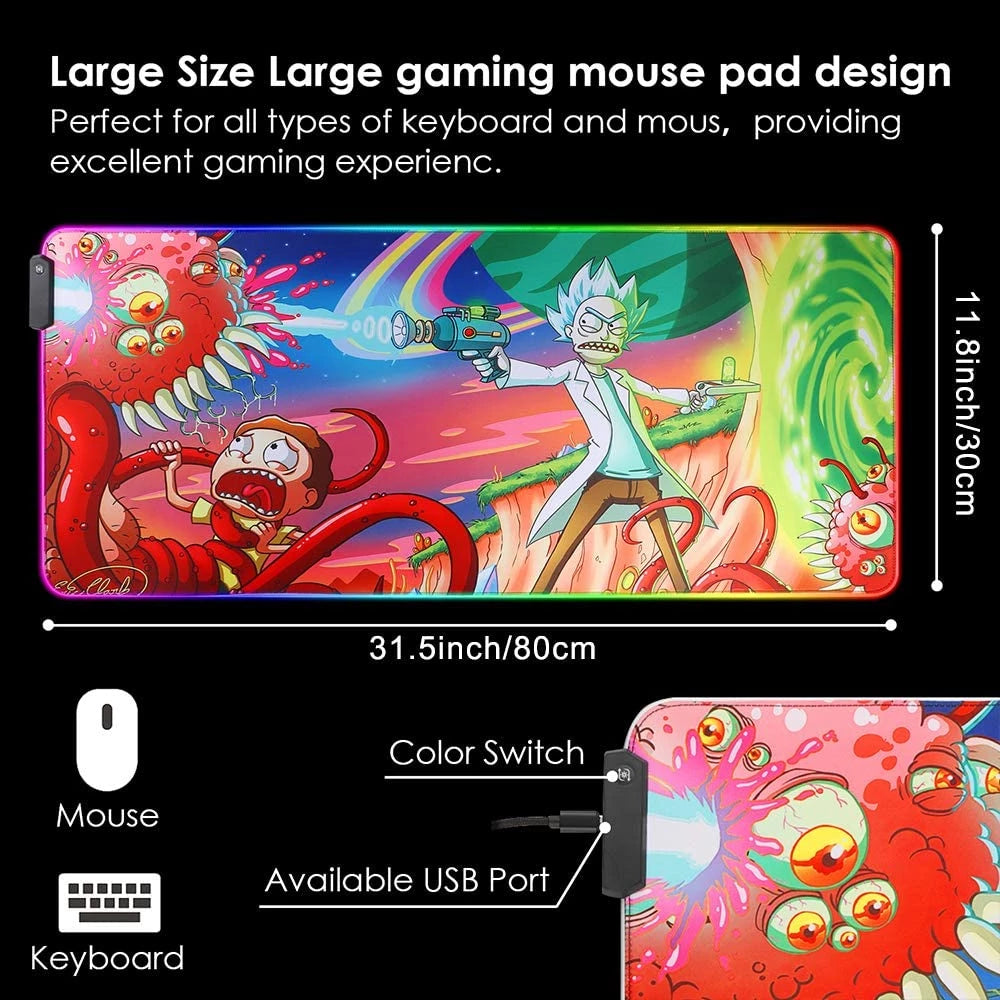 Rick and Morty 2 RGB Gaming Mouse Pad – 80×30 CM