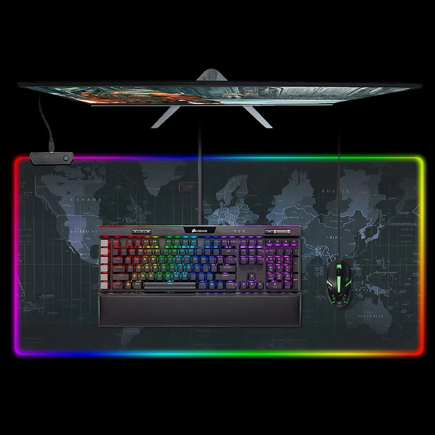 World Map RGB Gaming Mouse Pad – 90X40 CM