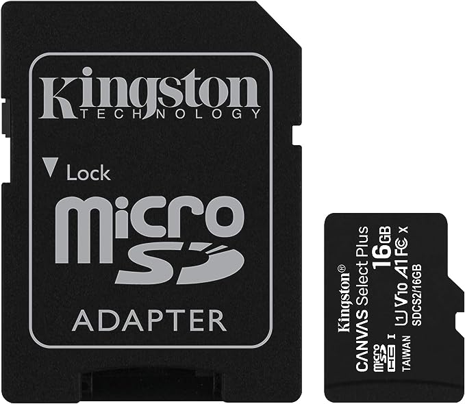 Kingston 16GB MicroSD Class 10 Canvas Select Plus Card with SD Adaptor - SDCS2/16GB