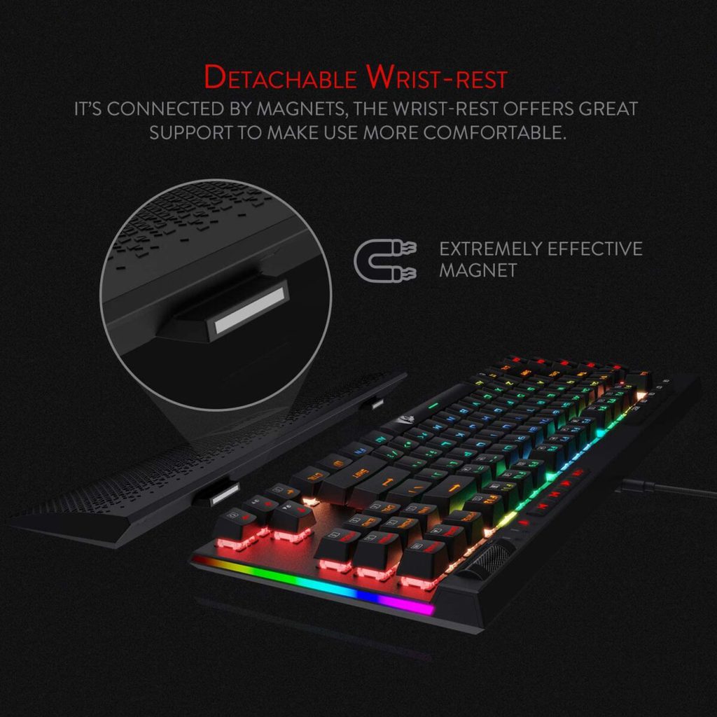 Redragon K587-PRO MAGIC-WAND RGB Mechanical Gaming Keyboard, Optical Blue Switches