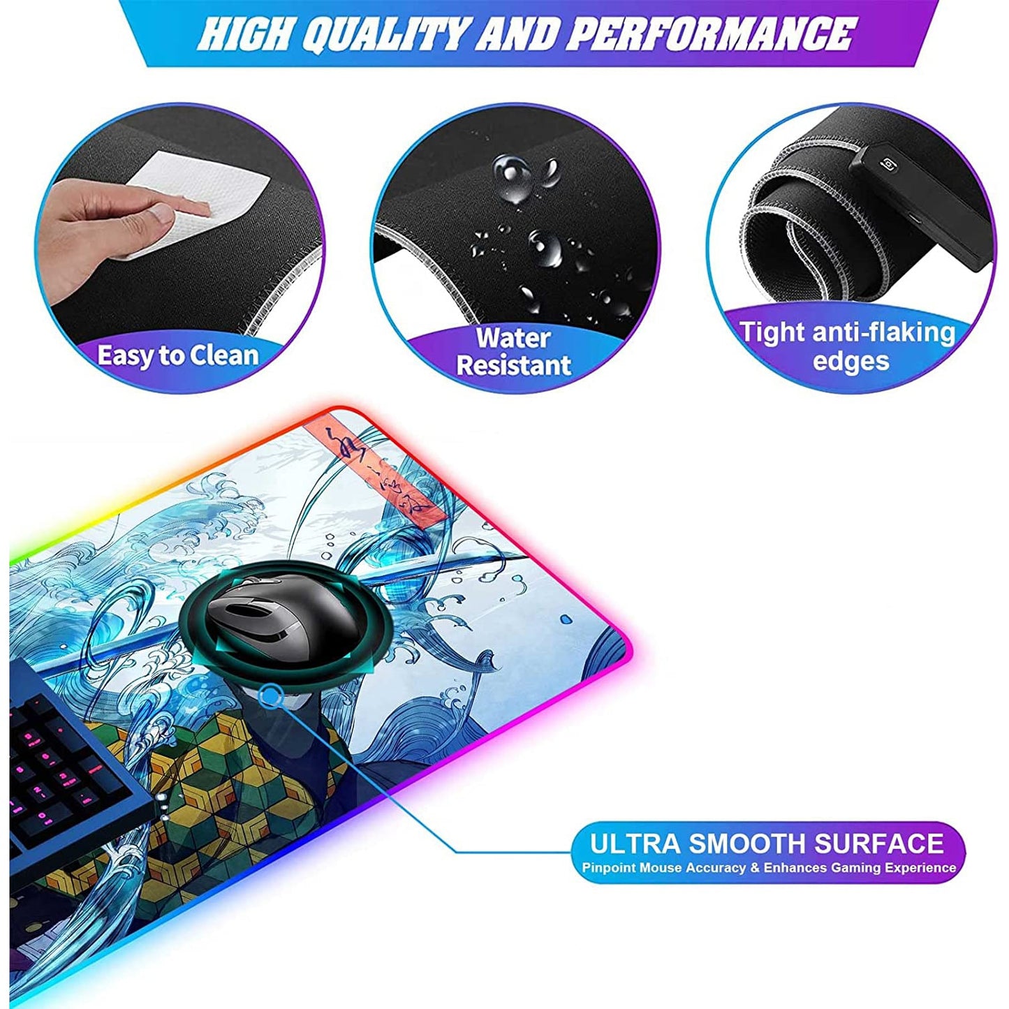 Giyu Sword RGB Gaming Mouse Pad – 80×30CM