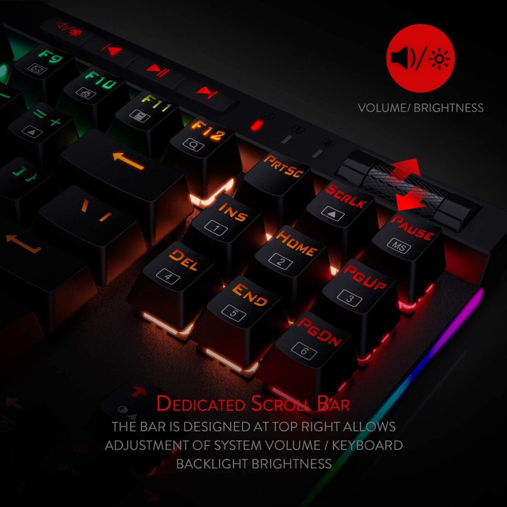 Redragon K587-PRO MAGIC-WAND RGB Mechanical Gaming Keyboard, Optical Blue Switches