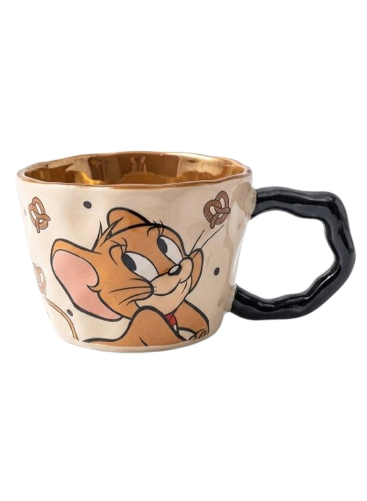 Large Capacity Ceramic Coffee Mug with Cartoon Character Design, Cute Ceramic Tea Cup for Hot & Cold Drinks, Milk Mug, L